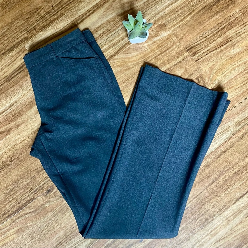 Theory Wide Leg Trousers - Grey Wool